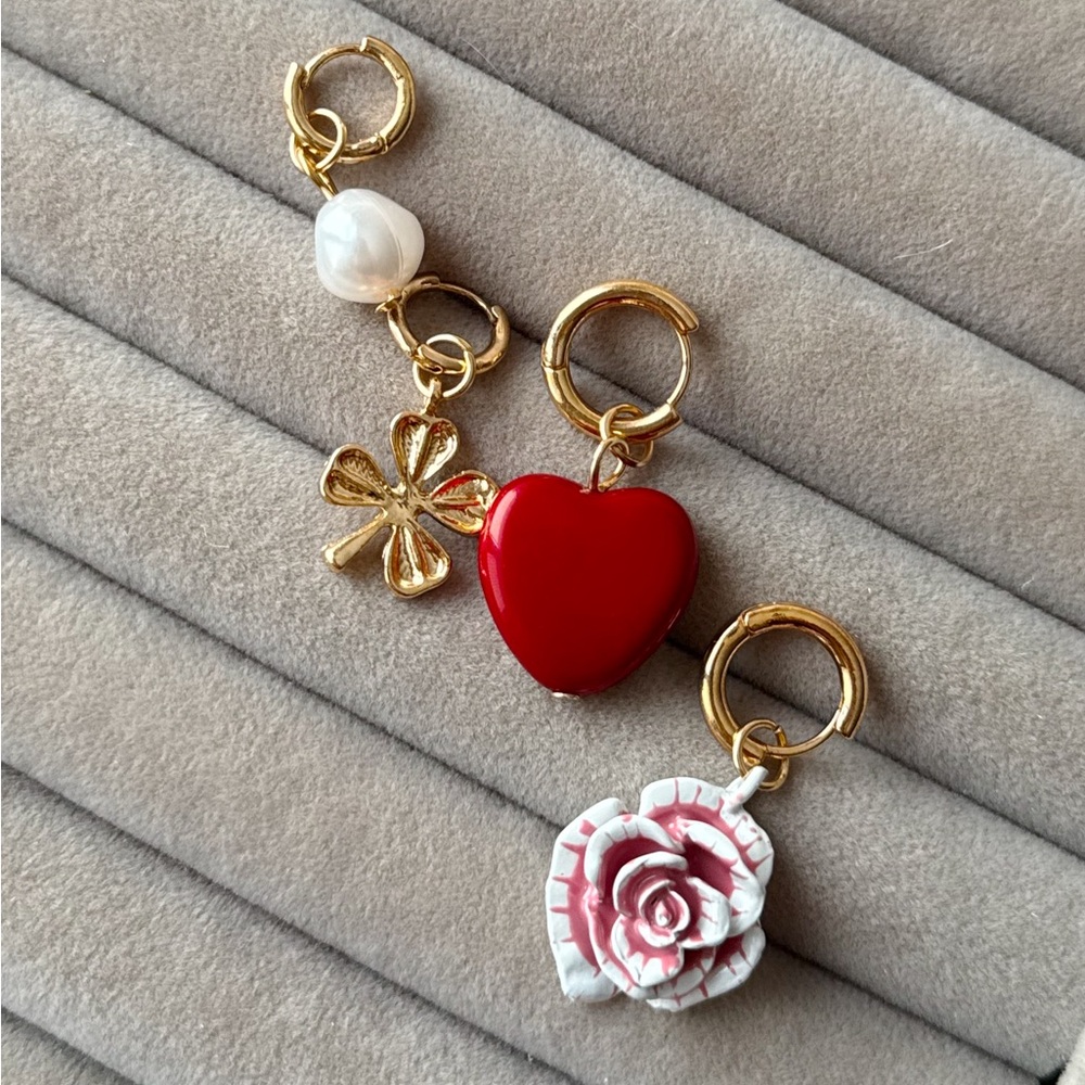 LAST 1 🔥 ZARA STYLE PACK OF CHARM EARRINGS NEW SEASON - Picture 4 of 9